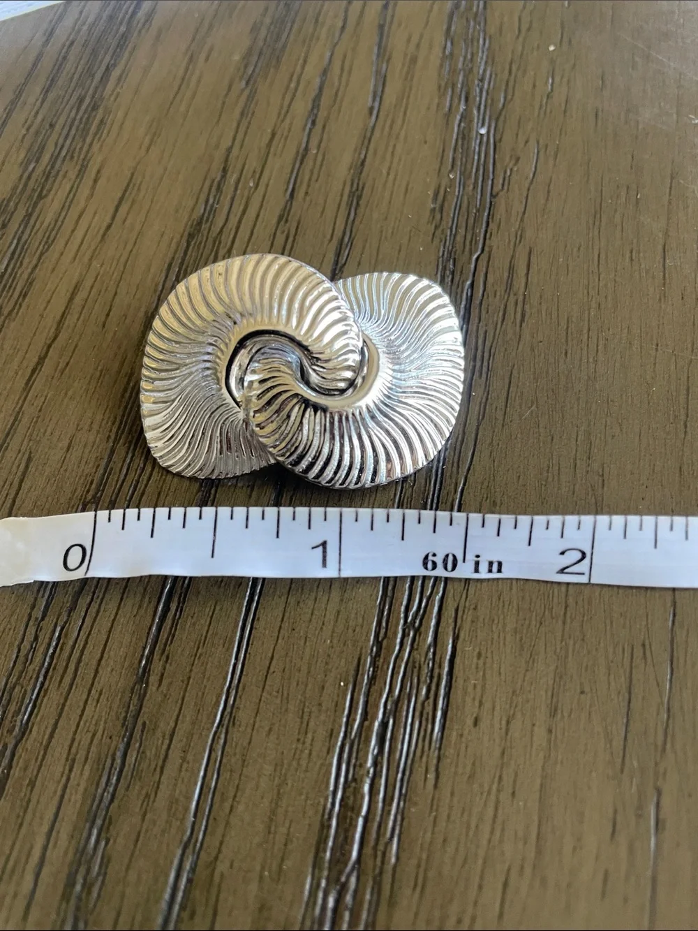vintage Beau Sterling double swirl nautilus shell brooch